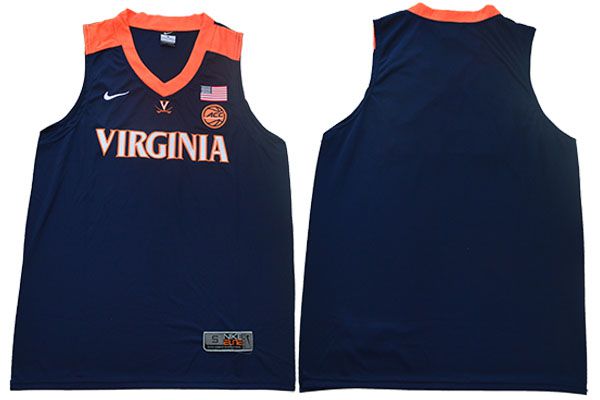 Men Virginia Cavaliers Blank Blue Nike NBA NCAA Jerseys